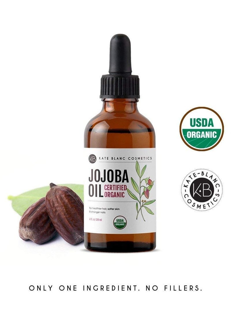 Kate Blanc Cosmetics Jojoba Oil for Hair, Face & Skin. Gua Sha Oil for Face Massage & Dermaplaning (2oz, Organic, 100% Pure, Natural)