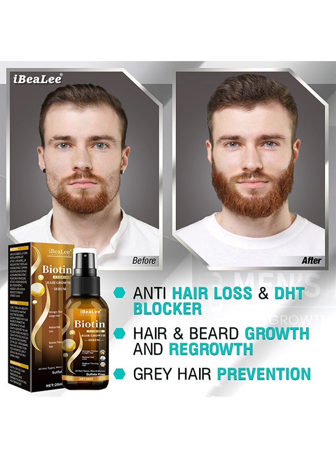 Biotin Hair Regrowth Serum Spray, Hair Essential Spray, Biotin Thickening Herbal Serum, Anti Hair Loss Serum For Hair Growth And Hair Loss, Hair Regrowth For Thicker Longer Fuller Hair