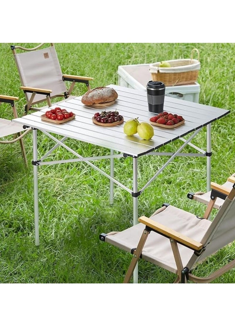 Folding Camping Table Portable Lightweight Aluminum Compact Design with Carry Bag