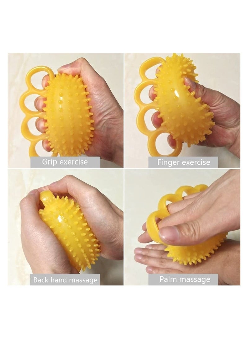 Four Finger Exerciser Ball Fitness Sport Hand Gripper Ball Exerciser Strength Training Gym Finger Trainer Therapy Ball for Hand Cramps and Recovery