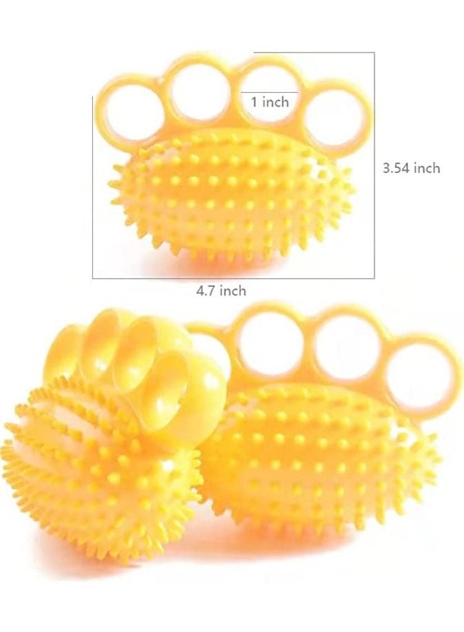 Four Finger Exerciser Ball Fitness Sport Hand Gripper Ball Exerciser Strength Training Gym Finger Trainer Therapy Ball for Hand Cramps and Recovery