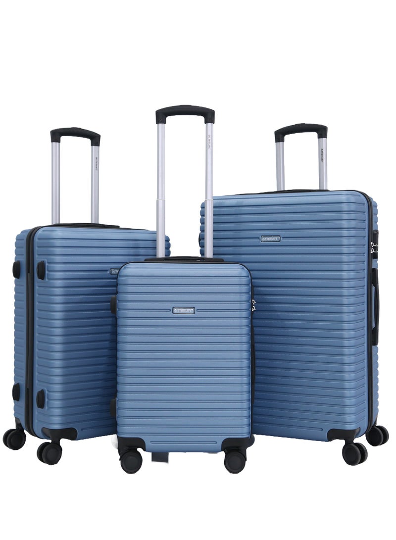 3 Piece ABS Hard side Trolley Luggage Set Spinner Wheels with Number Lock