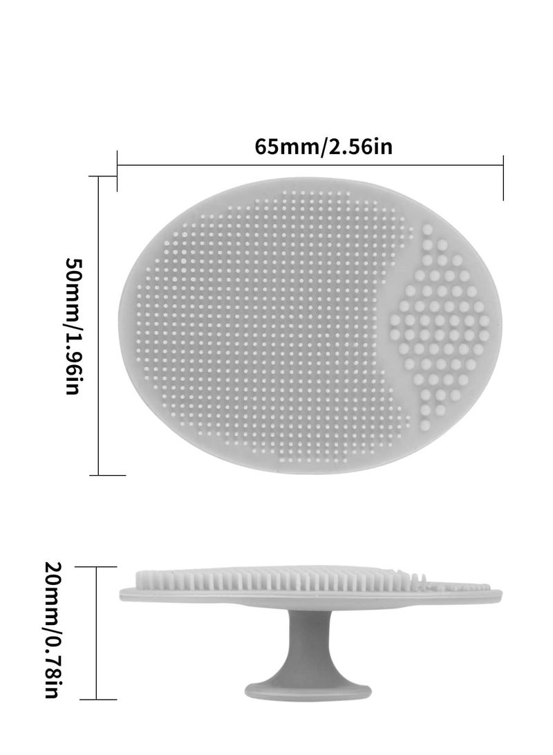 Luckyiren silicone face scrubber exfoliator facial cleansing pads precision pore cleansing pad acne blackheads removing face brush baby shower tool brushes grey + white 4 pack