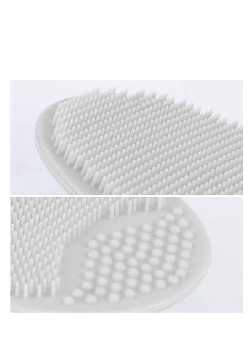 Luckyiren silicone face scrubber exfoliator facial cleansing pads precision pore cleansing pad acne blackheads removing face brush baby shower tool brushes grey + white 4 pack