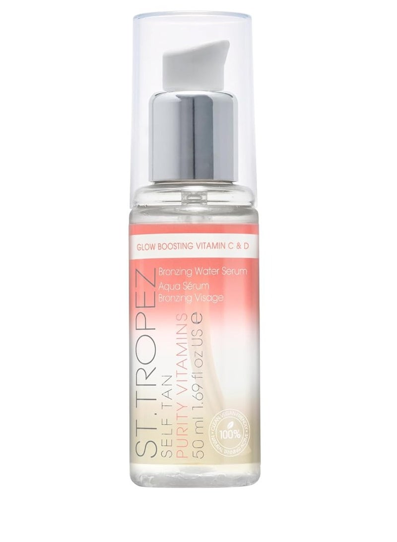 ST TROPEZ self tan purity vitamins bronzing water face serum natural sunkissed glow face tan vitamin C & D vegan natural & cruelty free face care 1.69 fl oz