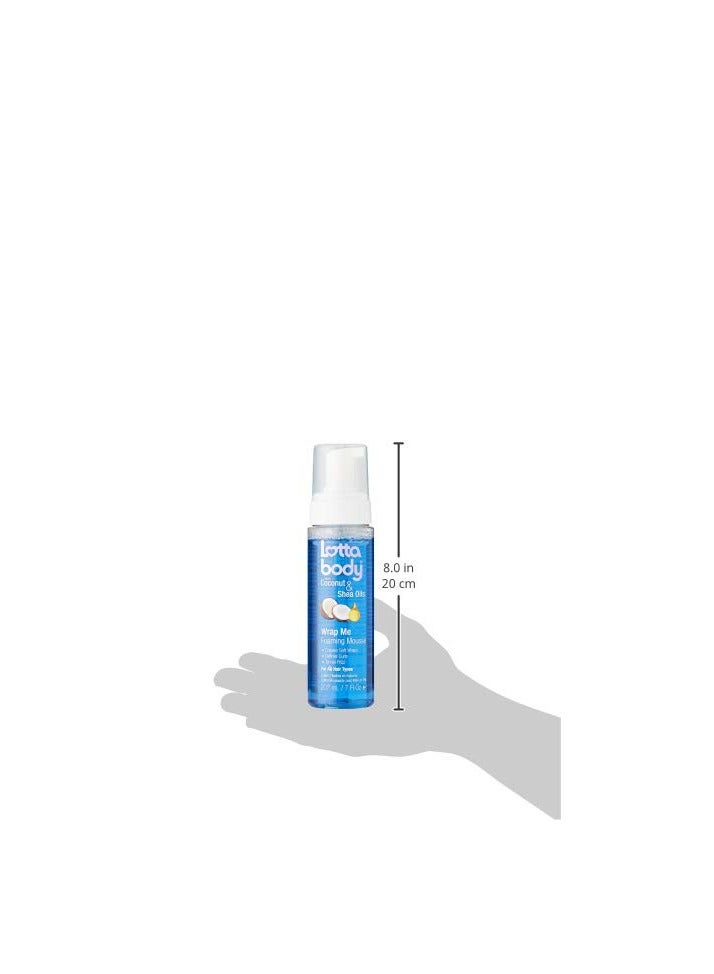 Lottabody Coconut Oil and Shea Wrap Me Foaming Curl Mousse , Creates Soft Wraps, Hair Mousse for Curly Hair, Defines Curls, Anti Frizz, 7 Fl Oz