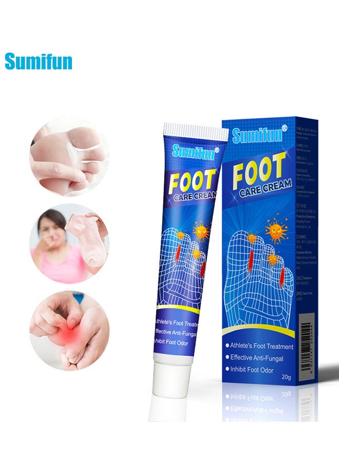 Dual Action Athletes' Foot Cream, Athlete's Foot Odor Foot Cream, Antifungal Cream, Antibacterial Cream For Athletes' Foot, Sterilization Treatment Anti-Infection Foot Care Repair 20G