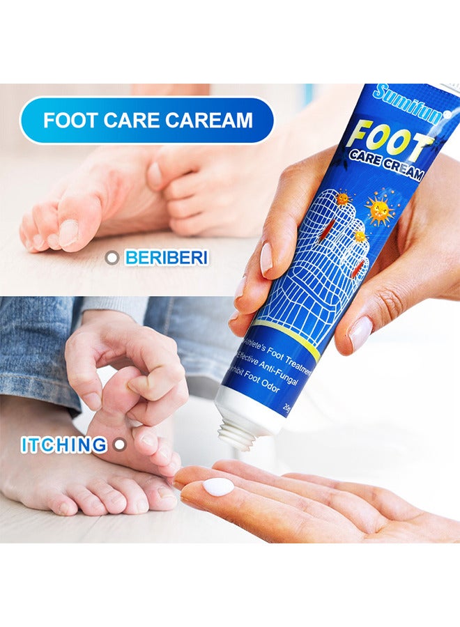Dual Action Athletes' Foot Cream, Athlete's Foot Odor Foot Cream, Antifungal Cream, Antibacterial Cream For Athletes' Foot, Sterilization Treatment Anti-Infection Foot Care Repair 20G