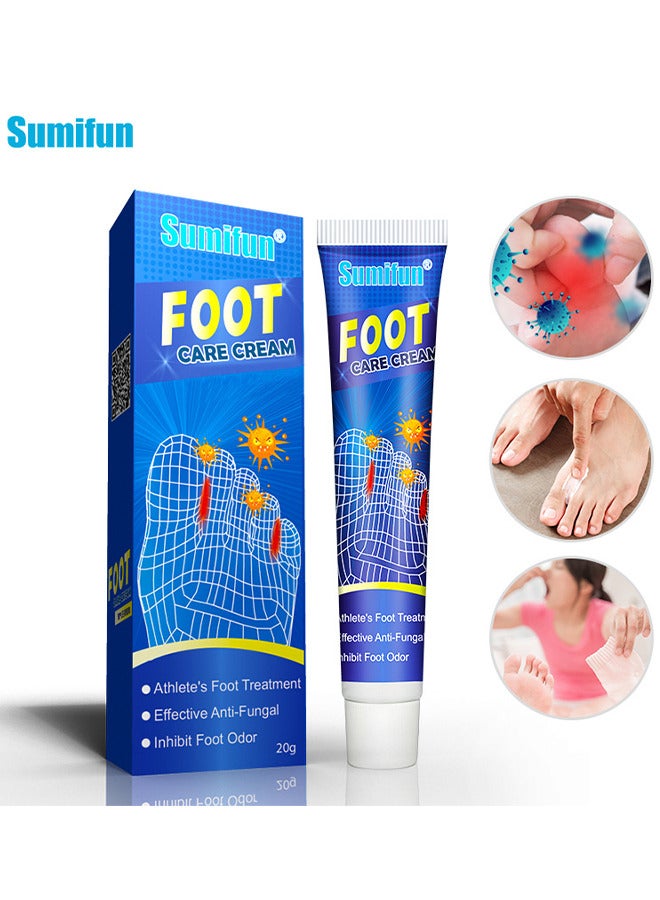 Dual Action Athletes' Foot Cream, Athlete's Foot Odor Foot Cream, Antifungal Cream, Antibacterial Cream For Athletes' Foot, Sterilization Treatment Anti-Infection Foot Care Repair 20G