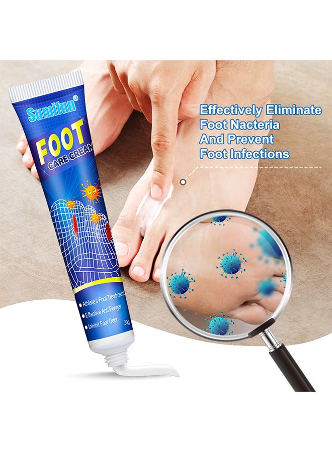 Dual Action Athletes' Foot Cream, Athlete's Foot Odor Foot Cream, Antifungal Cream, Antibacterial Cream For Athletes' Foot, Sterilization Treatment Anti-Infection Foot Care Repair 20G