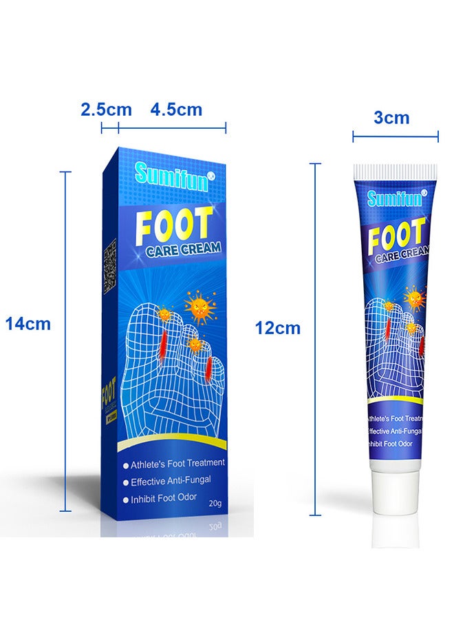 Dual Action Athletes' Foot Cream, Athlete's Foot Odor Foot Cream, Antifungal Cream, Antibacterial Cream For Athletes' Foot, Sterilization Treatment Anti-Infection Foot Care Repair 20G