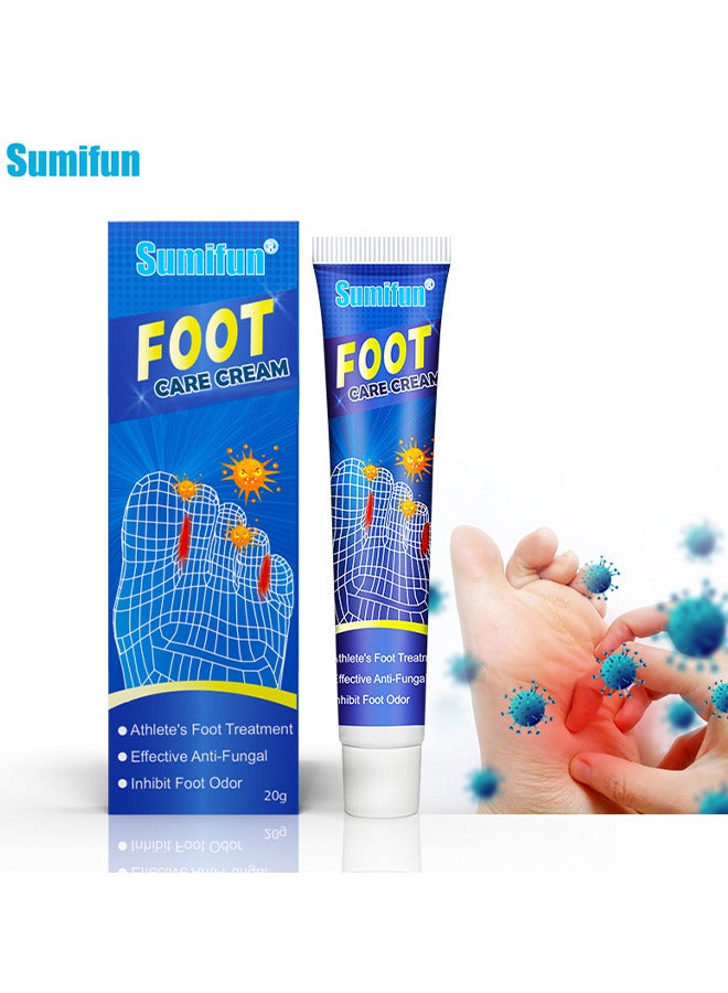 Dual Action Athletes' Foot Cream, Athlete's Foot Odor Foot Cream, Antifungal Cream, Antibacterial Cream For Athletes' Foot, Sterilization Treatment Anti-Infection Foot Care Repair 20G