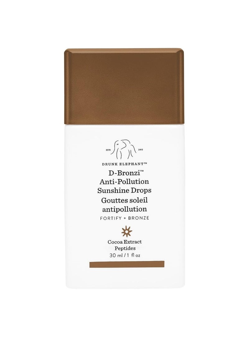 Drunk Elephant D-Bronzi antipollution sunshine serum drops replenishing face and body bronzing serum for fine lines and wrinkles 30 mL / 1 fl oz