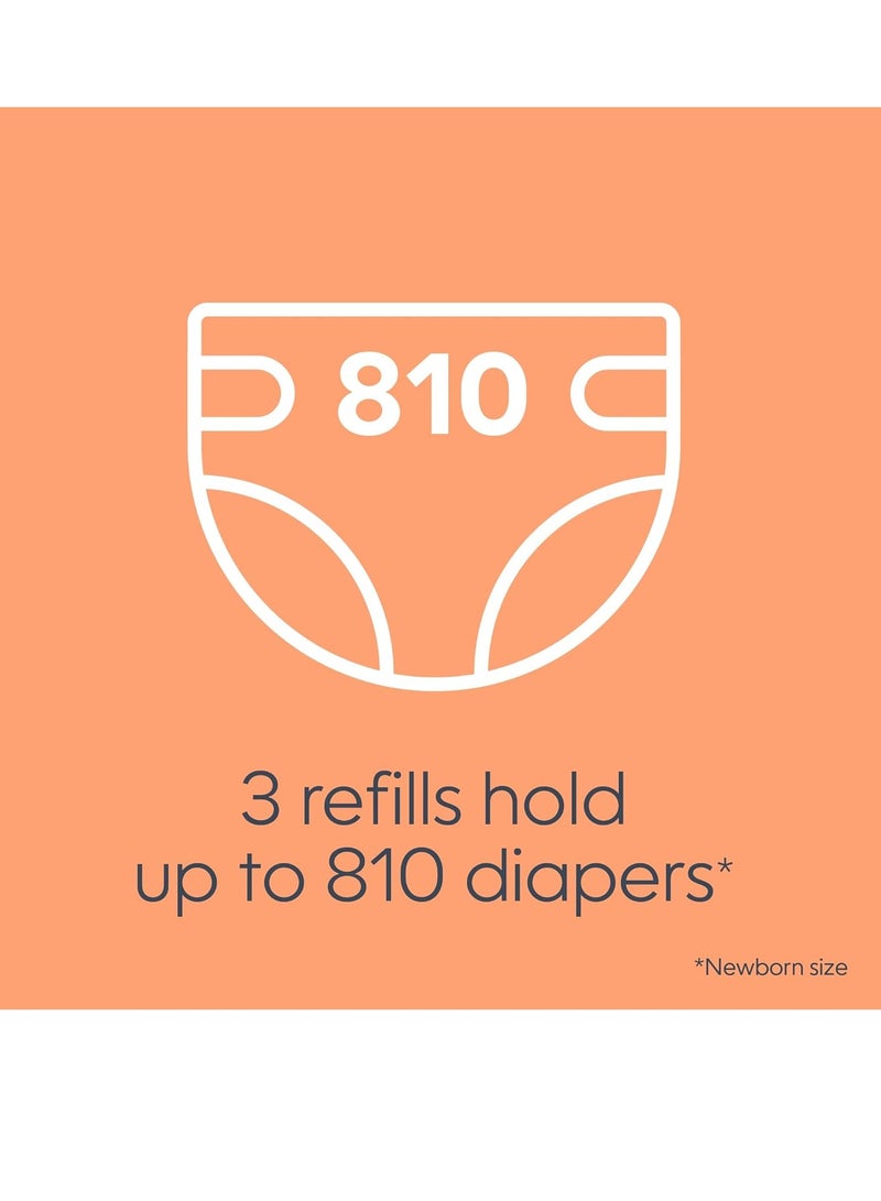 Diaper Genie bags refills 270  pack of 3 clean laundry scent diaper pail refills with max odor lock holds up to 810 newborn diapers