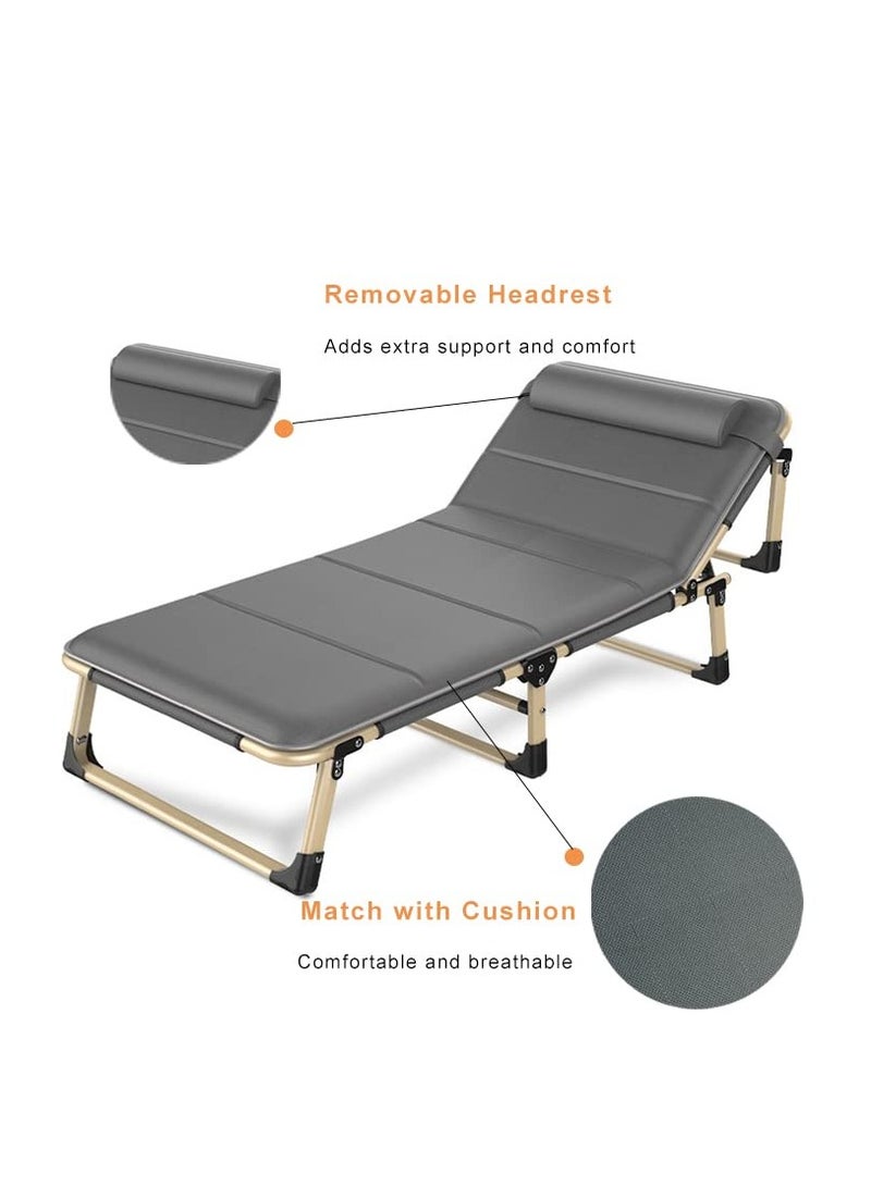 Thickened Folding Bed Single Bed Office Lunch Break Home Adult Simple Portable Escort Camp Bed Folding Bed Single Bed Office Recliner Nap Bed Folding Bed with Simple Portable Camp Bed