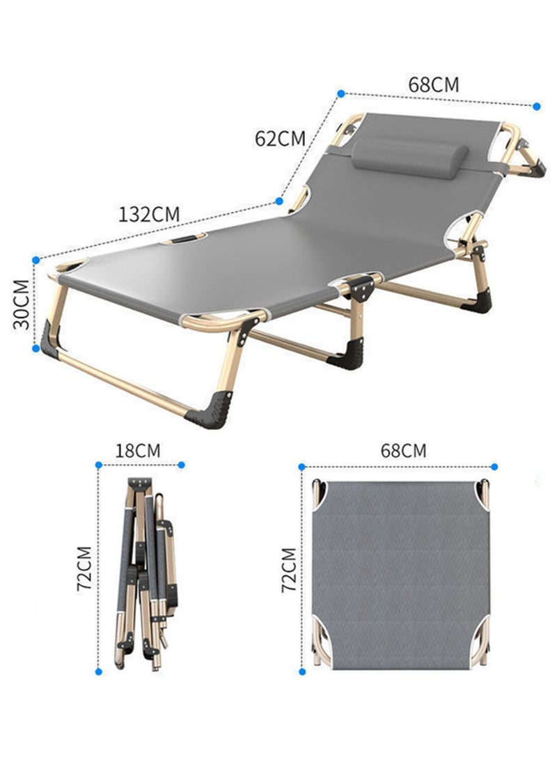 Thickened Folding Bed Single Bed Office Lunch Break Home Adult Simple Portable Escort Camp Bed Folding Bed Single Bed Office Recliner Nap Bed Folding Bed with Simple Portable Camp Bed