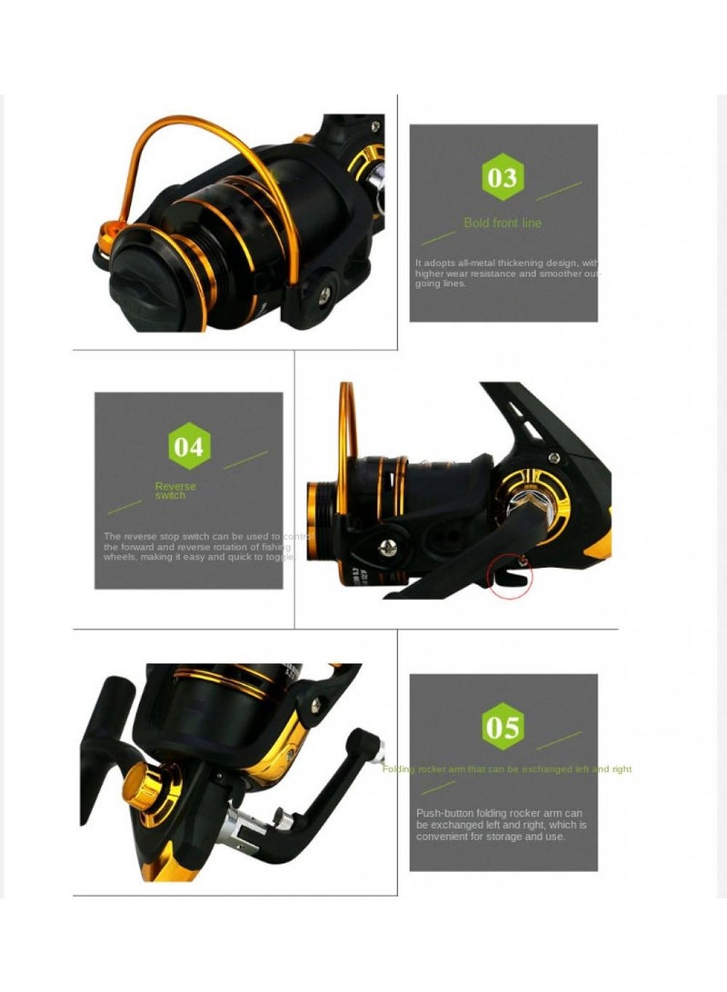 Suitable For Rock Pole, Raft Pole, Luya Pole, Sea Pole JX2000 Rocker Fishing Reel