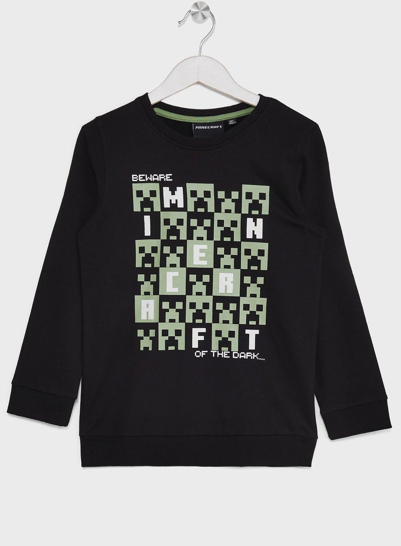 Minecraft Boys Printed Sweatshirt
