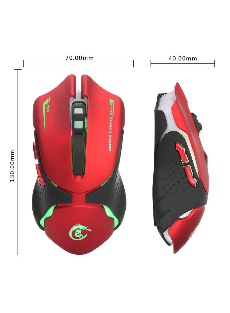 HXSJ Ergonomic Optical Professional Esport Gaming Mouse Mice Adjustable 3200 DPI Breathing LED Light 6 Buttons USB Wired for Laptop PC Computer