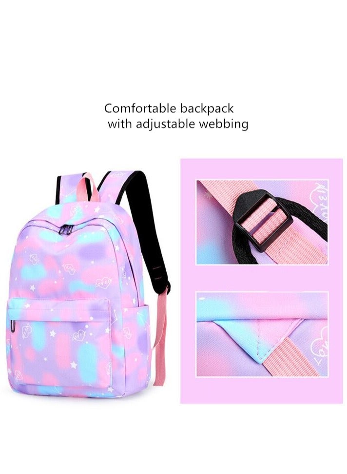 3 Pcs School Bags Backpack Set with  for Kids, Large Capacity Student Bookbag, Includes Backpack, Lunch Bag and Pencil Case, School Supplies for Boys Girls Teens