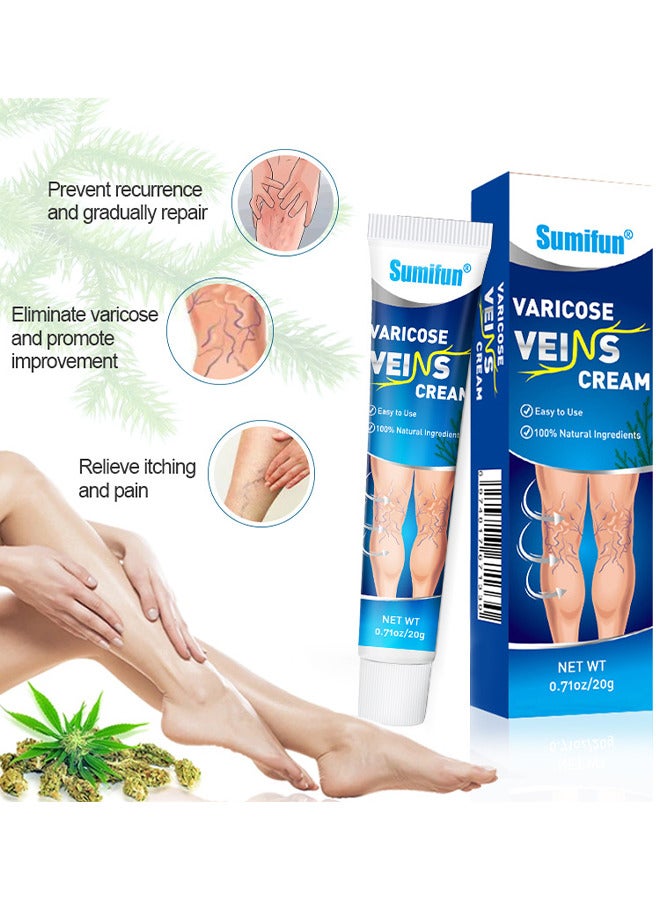 Varicose Vein Cream For Legs, Improves Blood Circulation, Reduces Spider Veins And Heaviness, Improve Blood Circulation, Tired And Heavy Legs, 20G