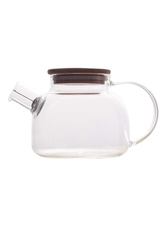 Heat Resistant Teapot With Bamboo Lid Clear 1000ml