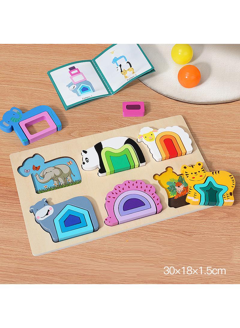 Children's wooden puzzle infant geometric shape cognition matching early education toys