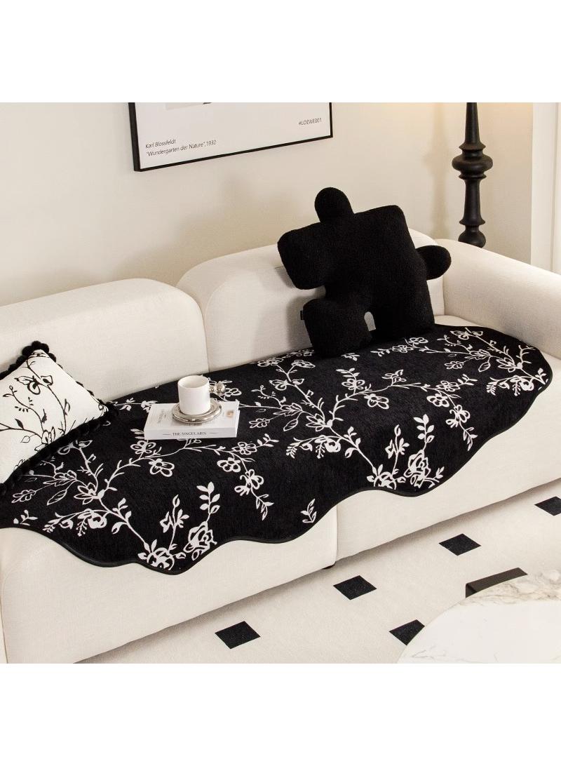 Irregular and irregular shaped sofa cushion, simple living room, chenille non slip seat cushion cover, cloth towel 90 * 180cm