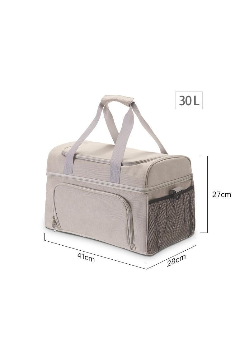 Outdoor Oxford cloth double-layer insulation bag car ice pack large capacity portable picnic