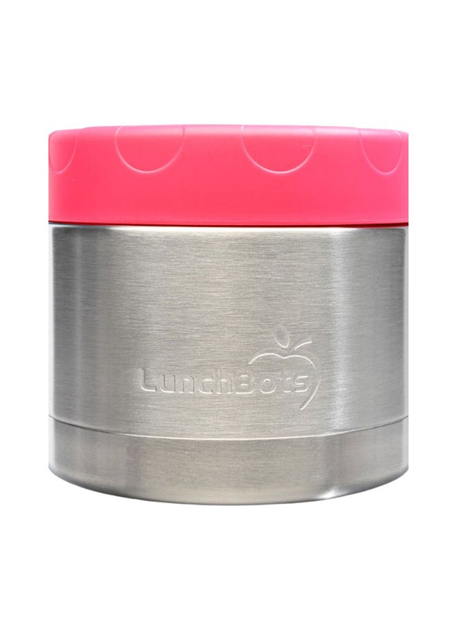 Thermal Food Jar Stainless Steel Insulated Container With Vented Lid 350 ML, Pink