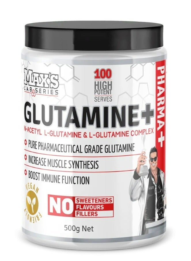 Glutamine Vegan Friendly No Sweeteners Fillers, 500g Unflavoured