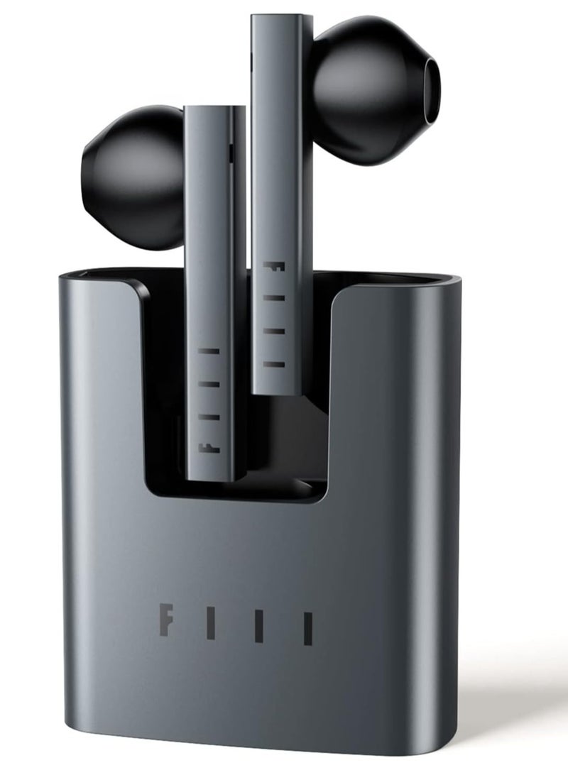 True Wireless Earbuds - FIIL Bluetooth 5.2 TWS Earbuds, True Wireless Headphones with Stereo Microphone, Support FIIL+ APP, Noise Cancelling Earbuds, Waterproof Earbuds for iPhone & Android