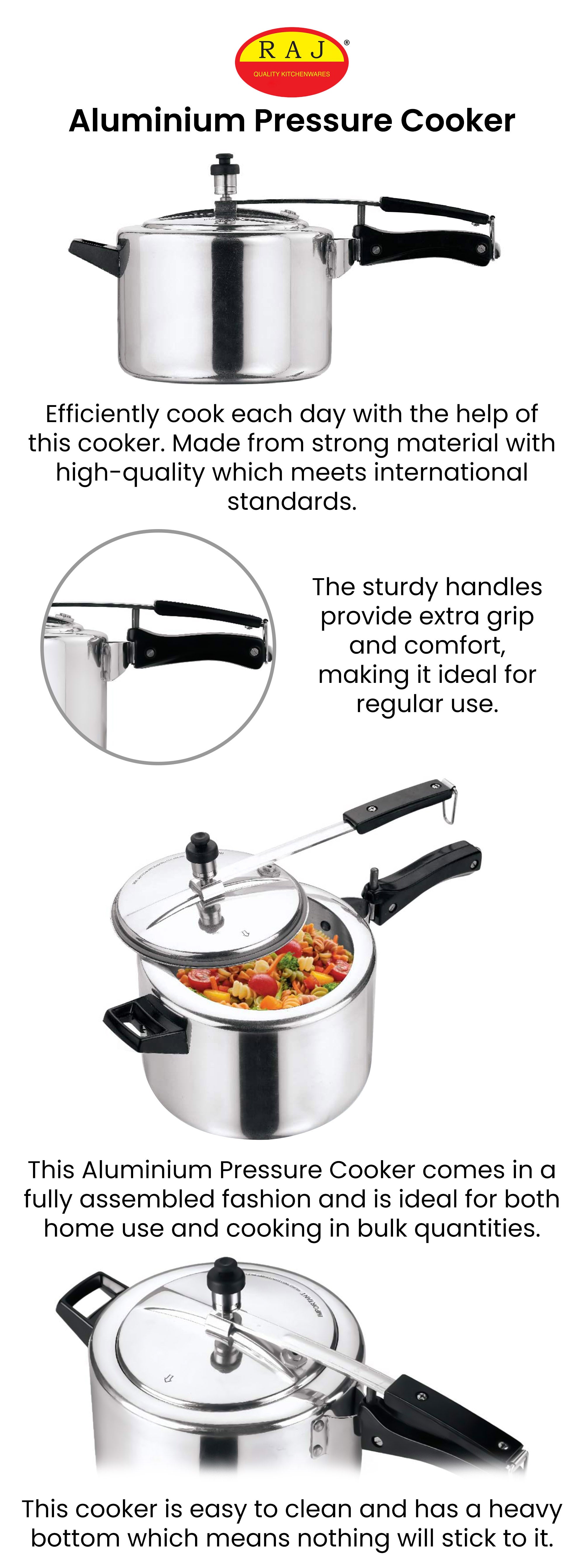 Aluminium Pressure Cooker Silver/Black