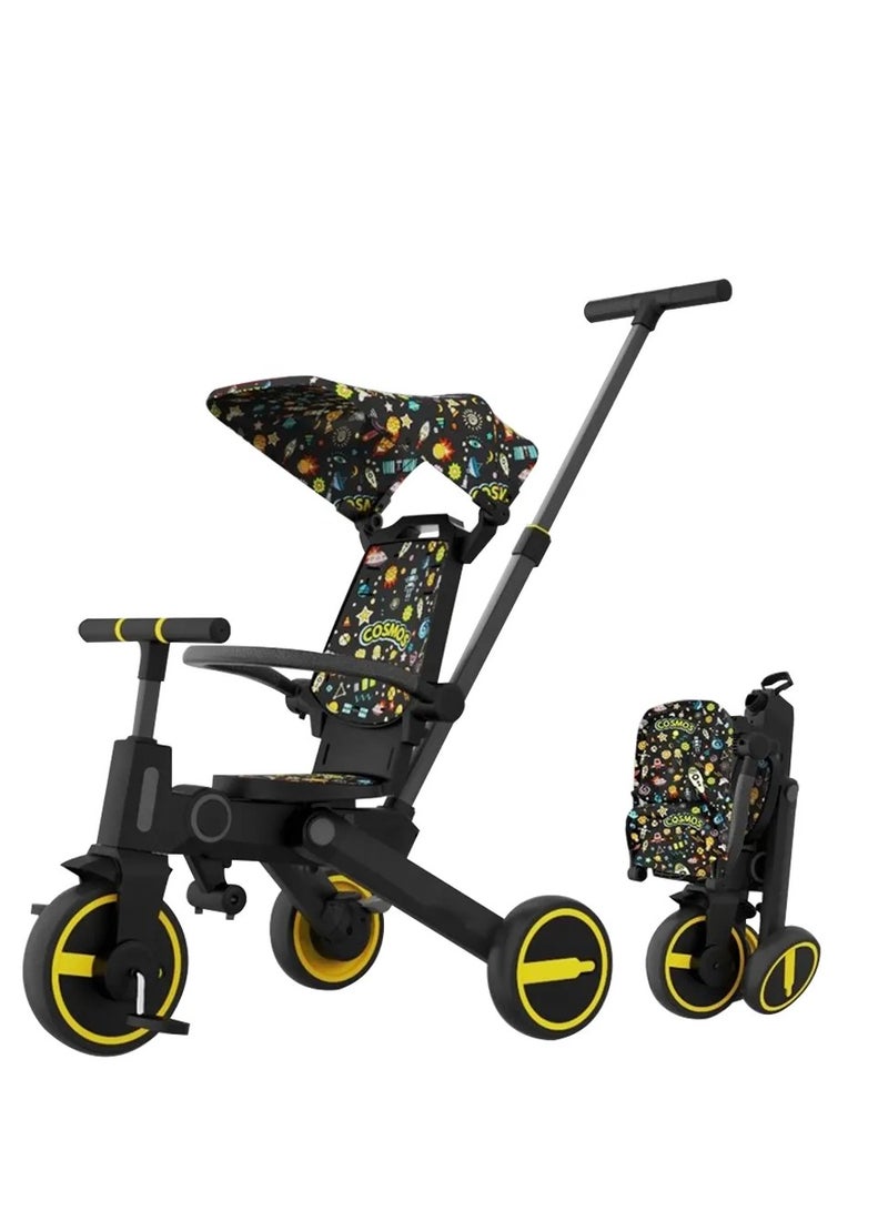 kids perfect tricycle for your child's comfort. Multifunctional 7 shapes in one, storable and foldable stroller idel ofr the ages from 1 years and above
