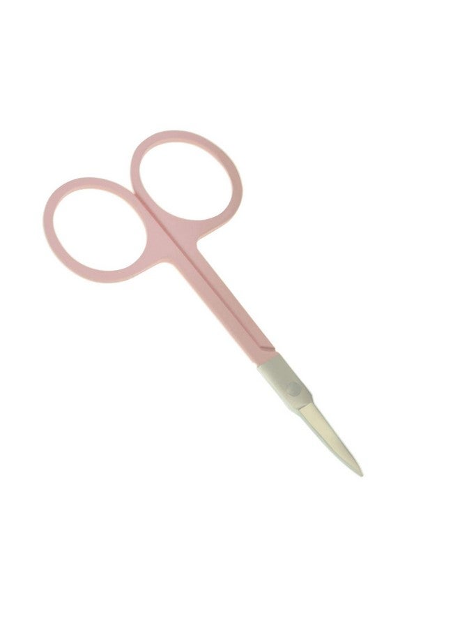 2Pcs Gold Silver Eyebrow Scissor Makeup Manicure Scissors Nails Cuticle Scissors Eyebrow Eyelashes Epilator Face Hair Removal Tools (Pink)