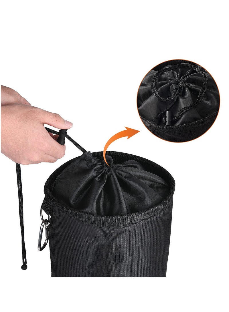 Peg Bag, Black Large Bag with Closing Cord and Hanging Snap Hook, for Laundry Clothes Pegs, Indoor Outdoor Pegs Organizer Storage Use, 7.8 X 11 Inch