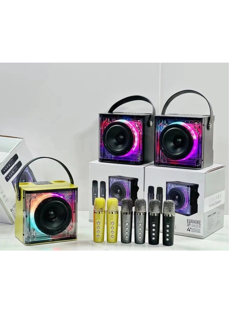 Transparent Bluetooth Microphone Loudspeaker with Subwoofer, Your Ultimate Music Center for Family Parties and Boombox Extravaganzas