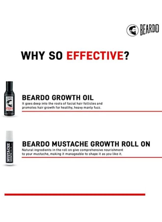 Hair Growth Oil With Mustache Growth Roll-On Multicolour 50ml