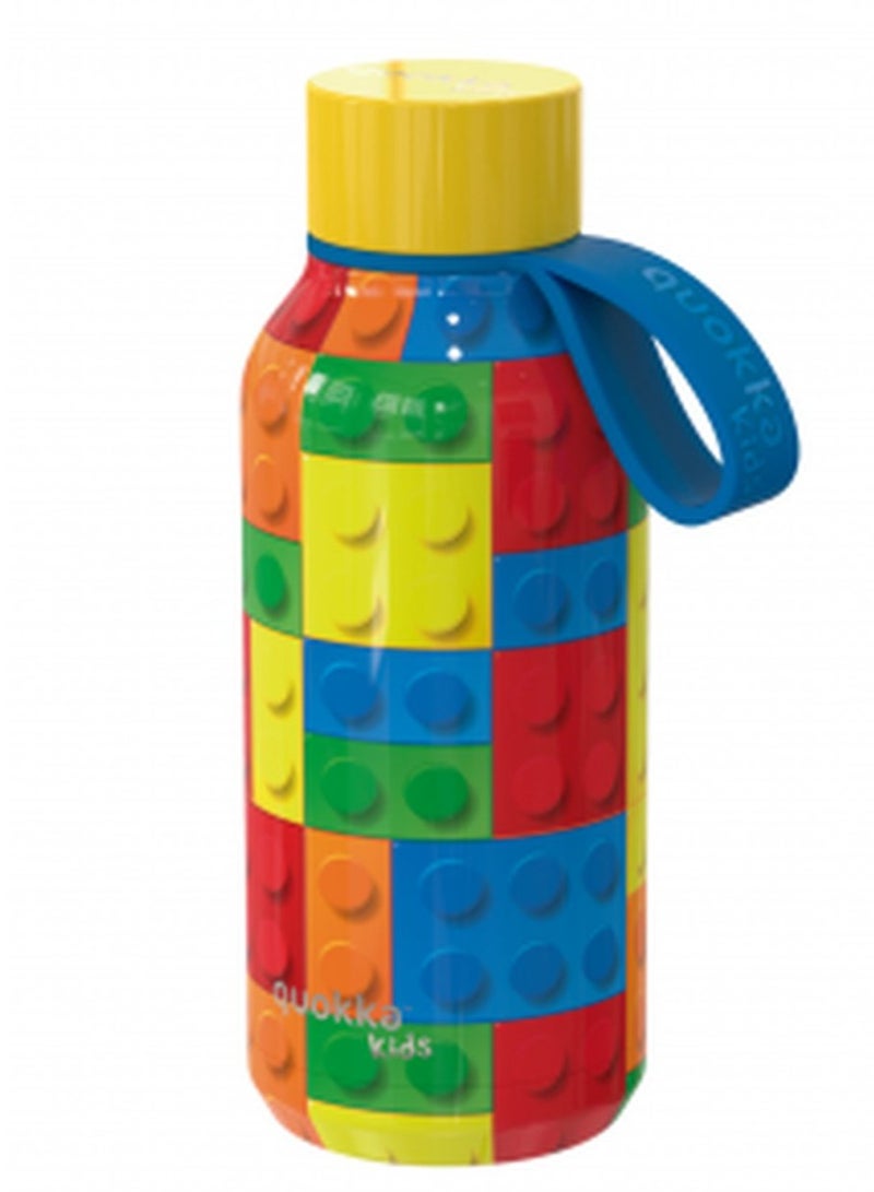 QUOKKA KIDS THERMAL SS BOTTLE SOLID WITH STRAP COLOR BRICKS 330 ML