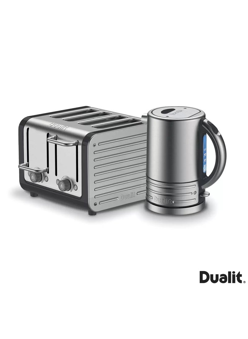 Architect 1.5L Kettle & 4 Slot Toaster Set in Midnight Grey Brushed