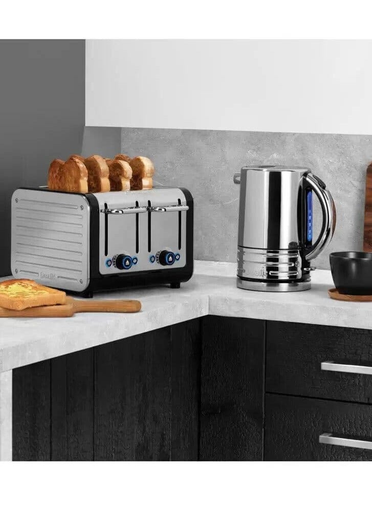 Architect 1.5L Kettle & 4 Slot Toaster Set in Midnight Grey Brushed