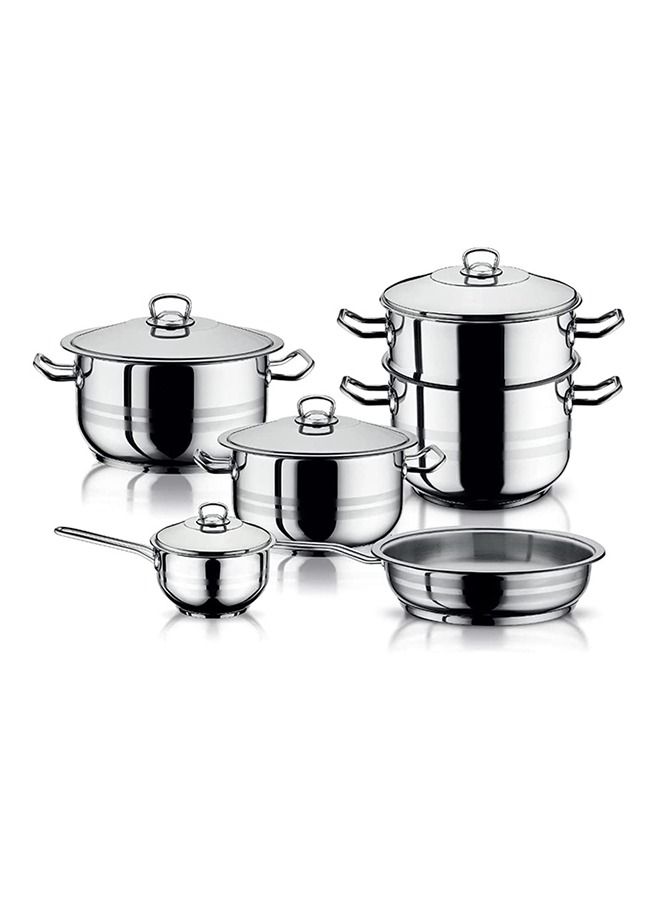 10-Piece Stainless Steel Cooking Pot Gastro Set