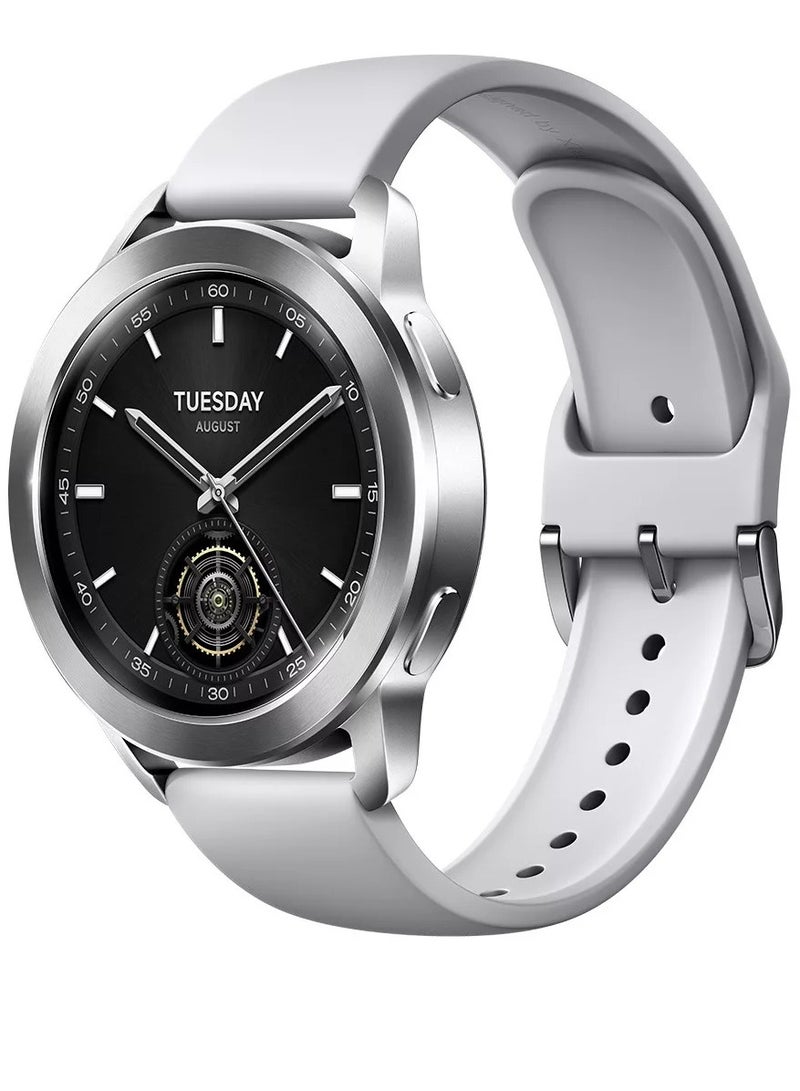 486 mAh Watch S3 1.43 Inch Amoled Bluetooth 5.2 Heart Rate Blood Oxygen Monitoring Global Version Silver