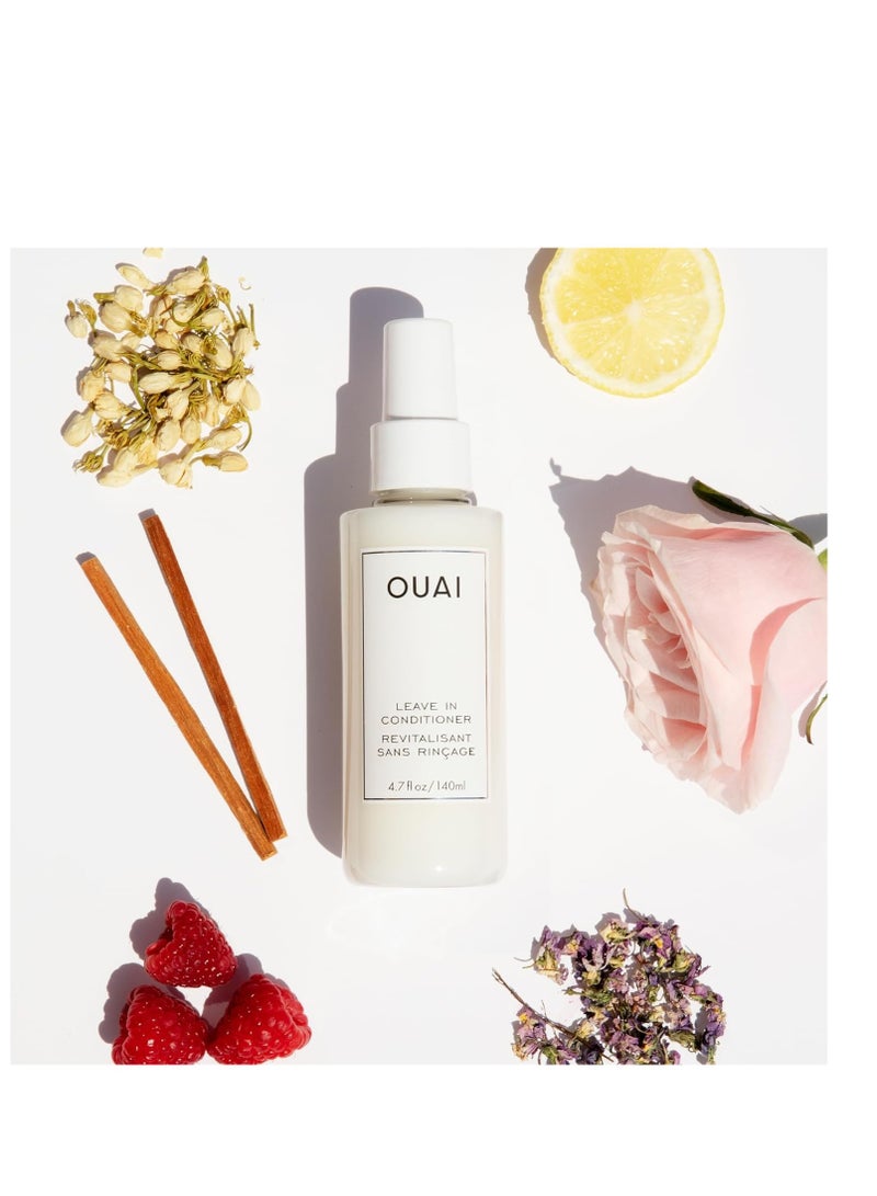 OUAI leavein conditioner & heat protectant spray prime hair for style smooth flyaways add shine and use as detangling spray no parabens sulfates or pPhthalates 4.7 oz