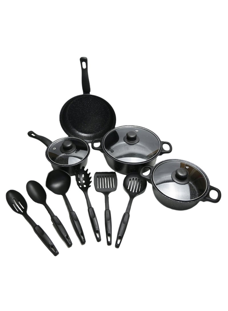 13 Piece Pots and Pans Set - Nonstick Cookware Set with Comfort-Grip Handle, Non Stick Kitchen Cookware Sets Pots, Pans, Lids - Non Toxic, PTFE & PFOA Free