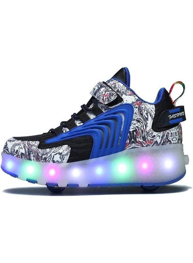 LED Flash Light Fashion Shiny Sneaker Skate Shoes With Wheels And Lightning Sole