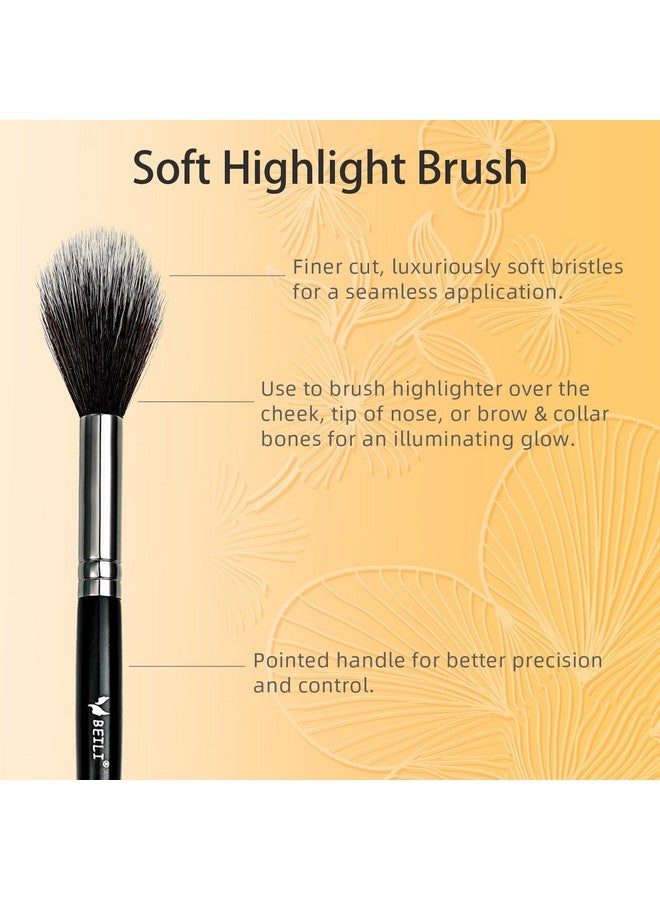 Tapered Highlighter Brush Makeup For Cheekbone Highlighting Bronzer Blush Contour Face Eyes Brows With Cream Powder Mineral Cosmetics Vegan Makeup Toolblending Contouring Face Brush