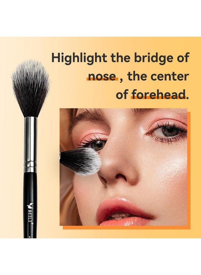 Tapered Highlighter Brush Makeup For Cheekbone Highlighting Bronzer Blush Contour Face Eyes Brows With Cream Powder Mineral Cosmetics Vegan Makeup Toolblending Contouring Face Brush