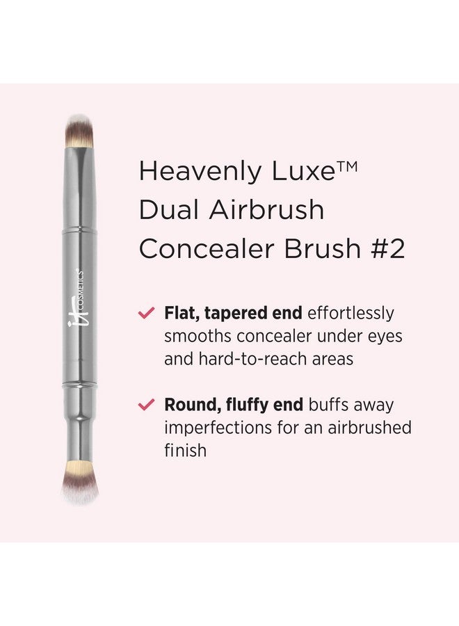 Heavenly Luxe Dual Airbrush Concealer Brush 2Dualended2In1 Brush For Liquid & Cream Concealerbuff Away Imperfectionswith Awardwinning Luxe Hair