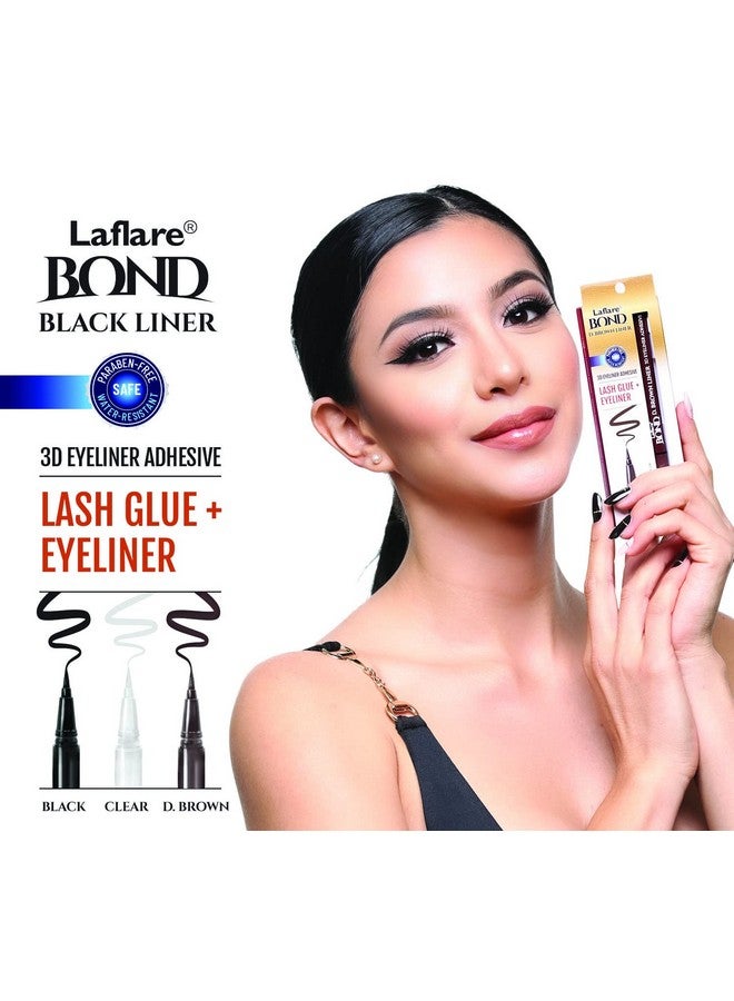 Bond 3D Eyeliner Adhesive Lash Glue + Eyelinerquick Dryinglong Lastingdrawing Smoothlyvegangluten Free Liner Style Adhesive (Dark Brown)